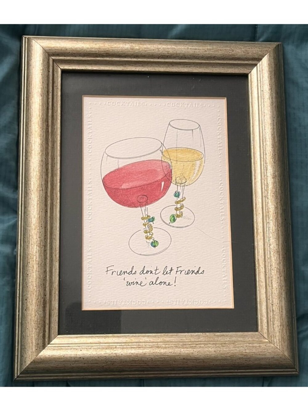 MPressions Y2k Print Wall Art COCKTAILS 8x10" Embossed
